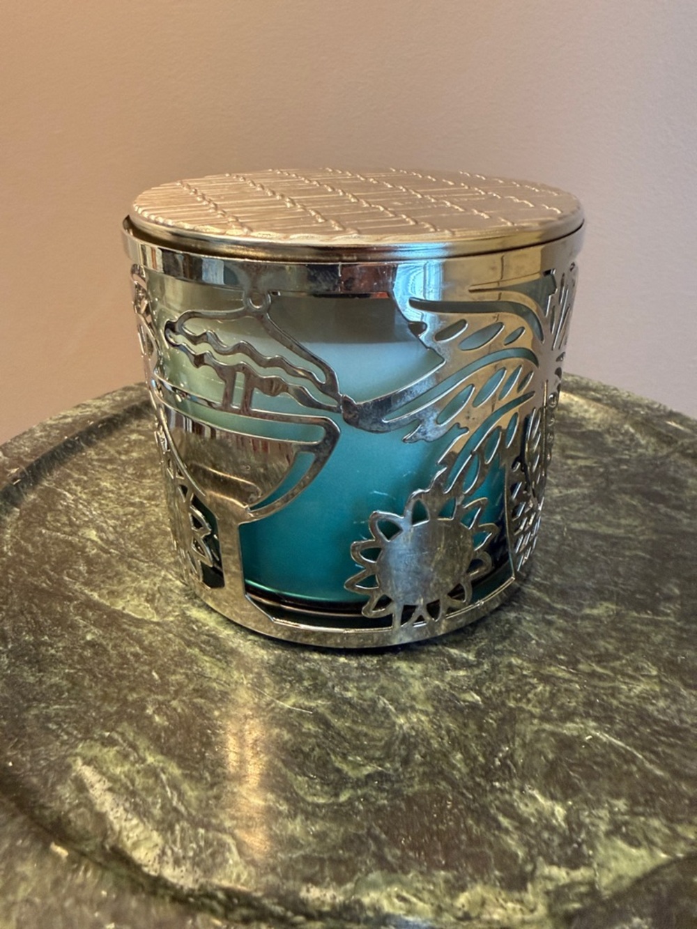 White Barn Eucalyptus Rain Candle -chrome color “Margaritaville” candle holder - Picture 16 of 16